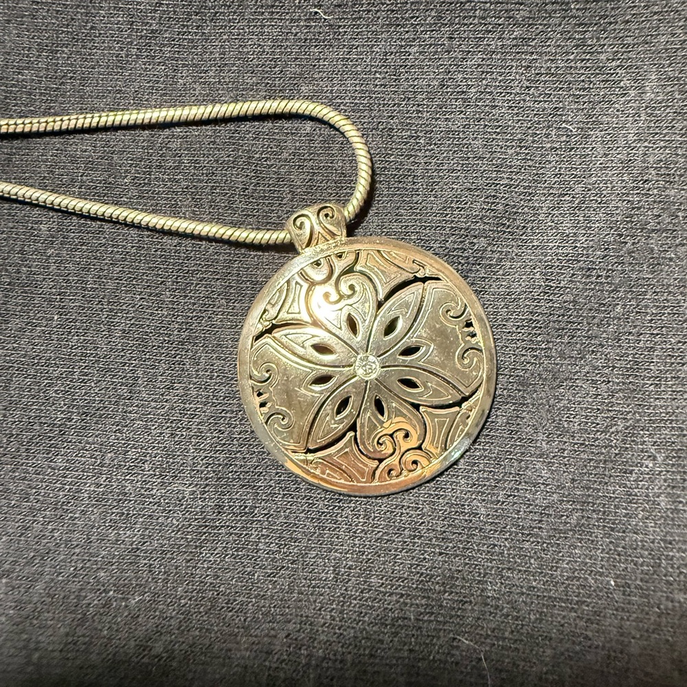 Brighton Silver Floral Pendant Necklace